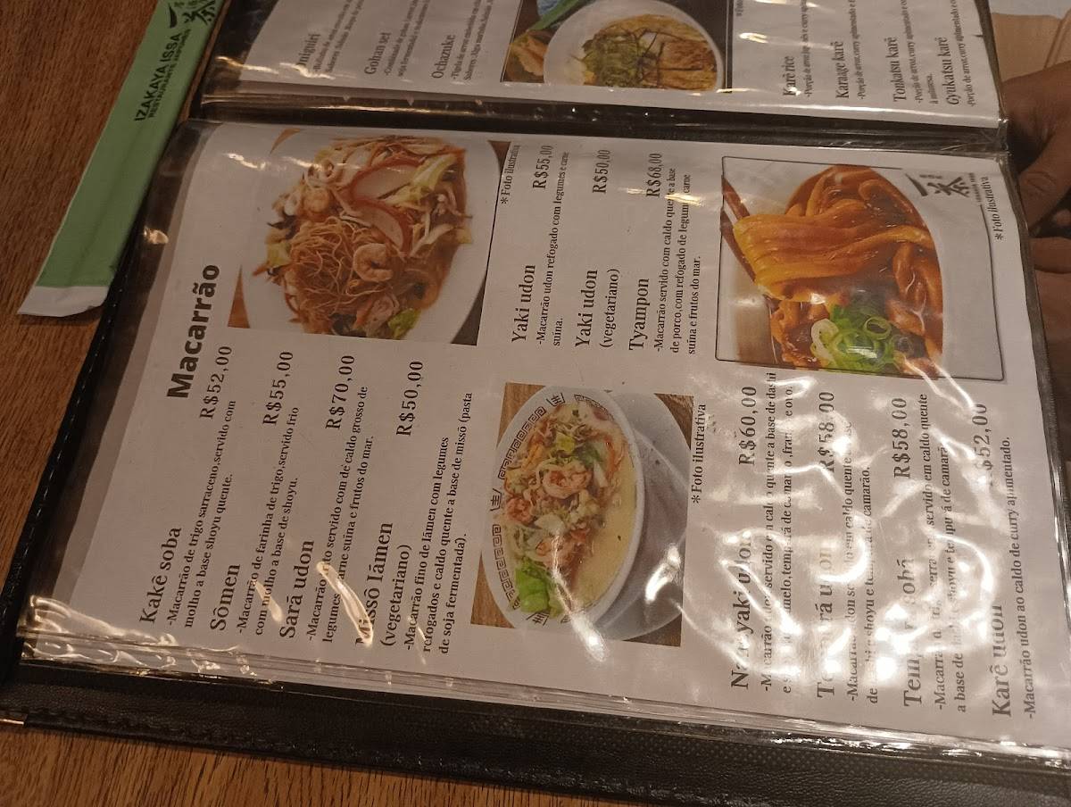Restaurante Izakaya Issa cardápio