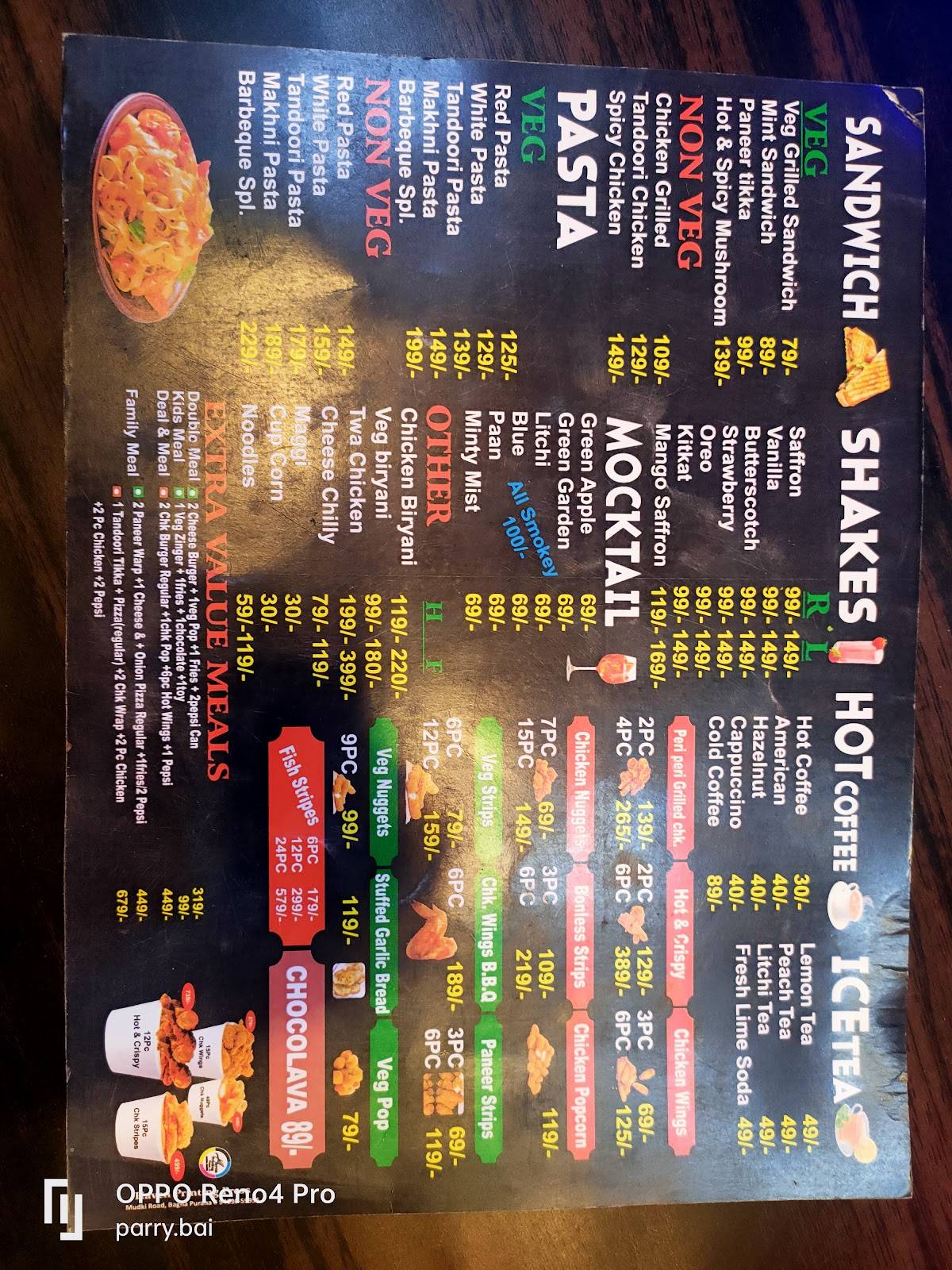 JJ Cafe menu
