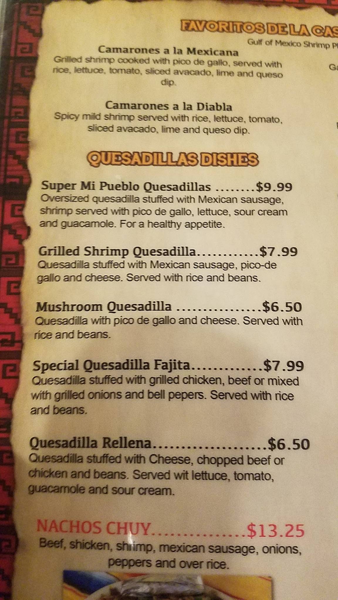Menu at Las Brisas Mexican Restaurant, Jackson