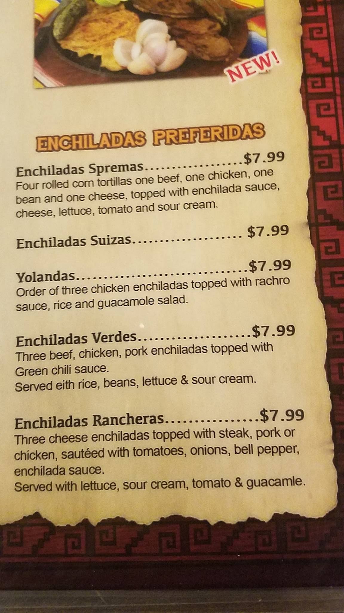 Menu at Las Brisas Mexican Restaurant, Jackson