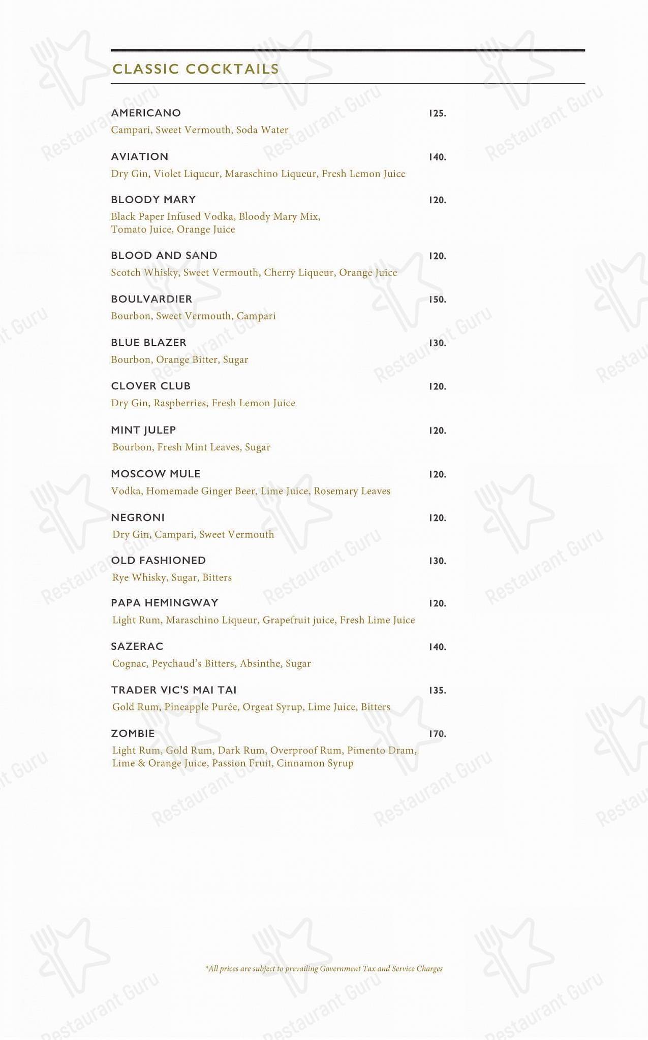 CORK&SCREW Plaza Indonesia menu