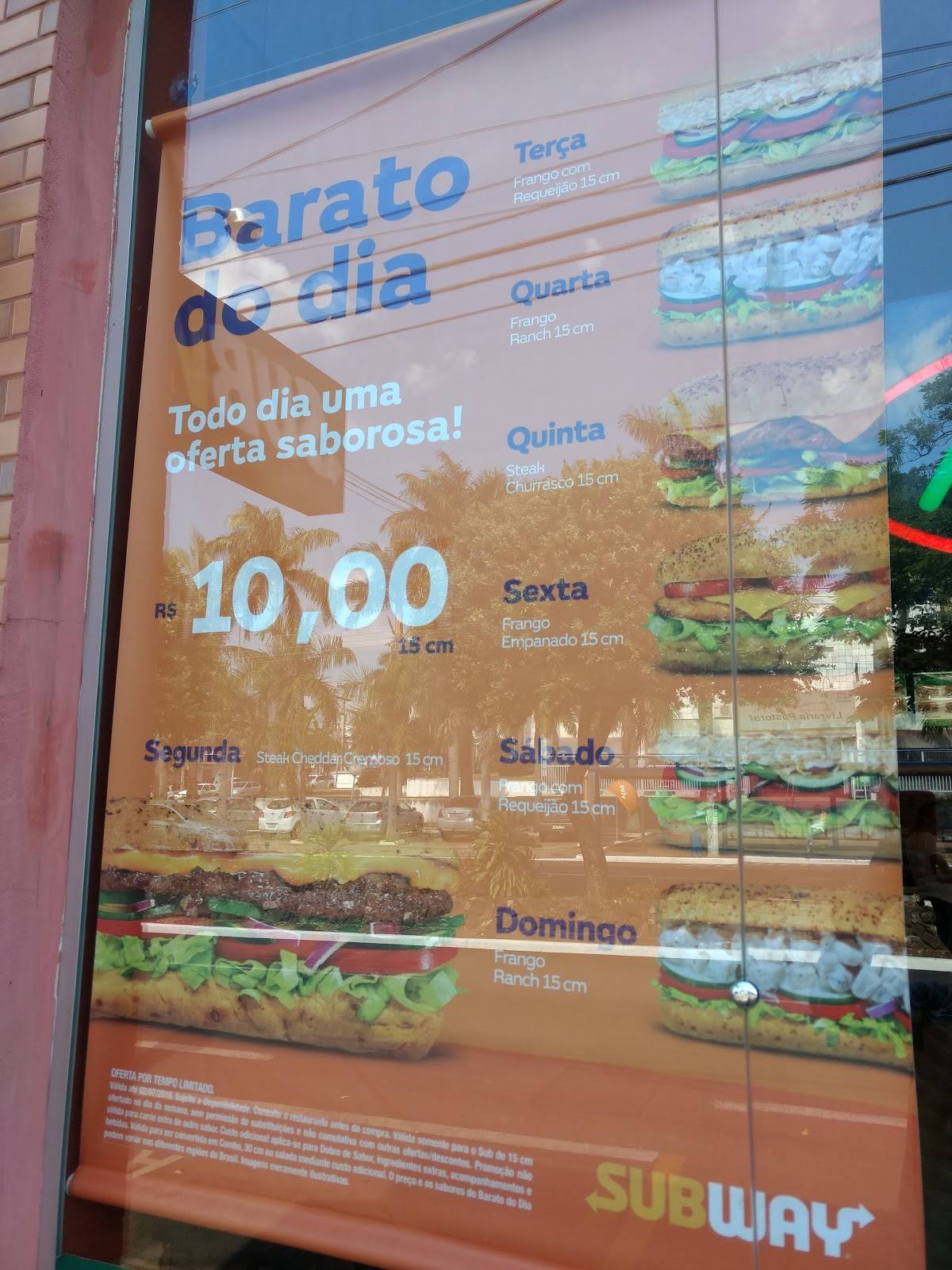 Subway cardápio