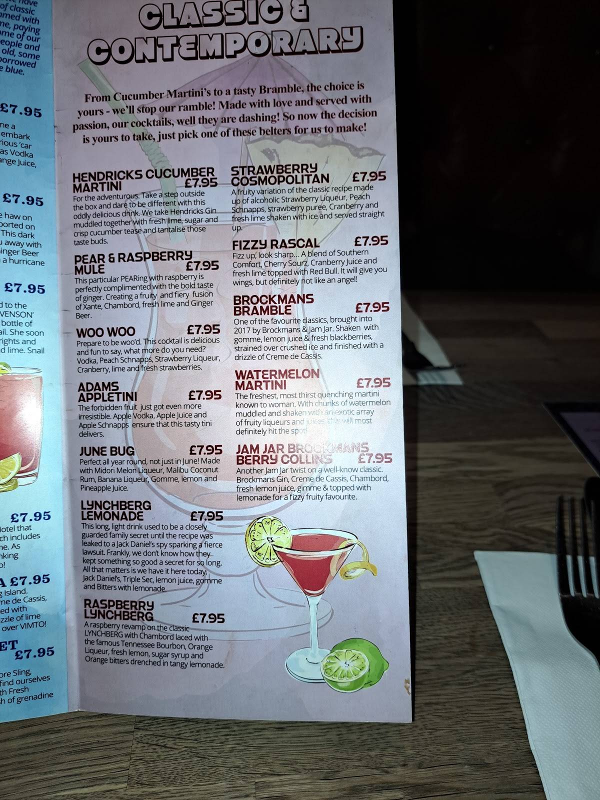 Menu at Jam Jar Paisley pub & bar, Paisley