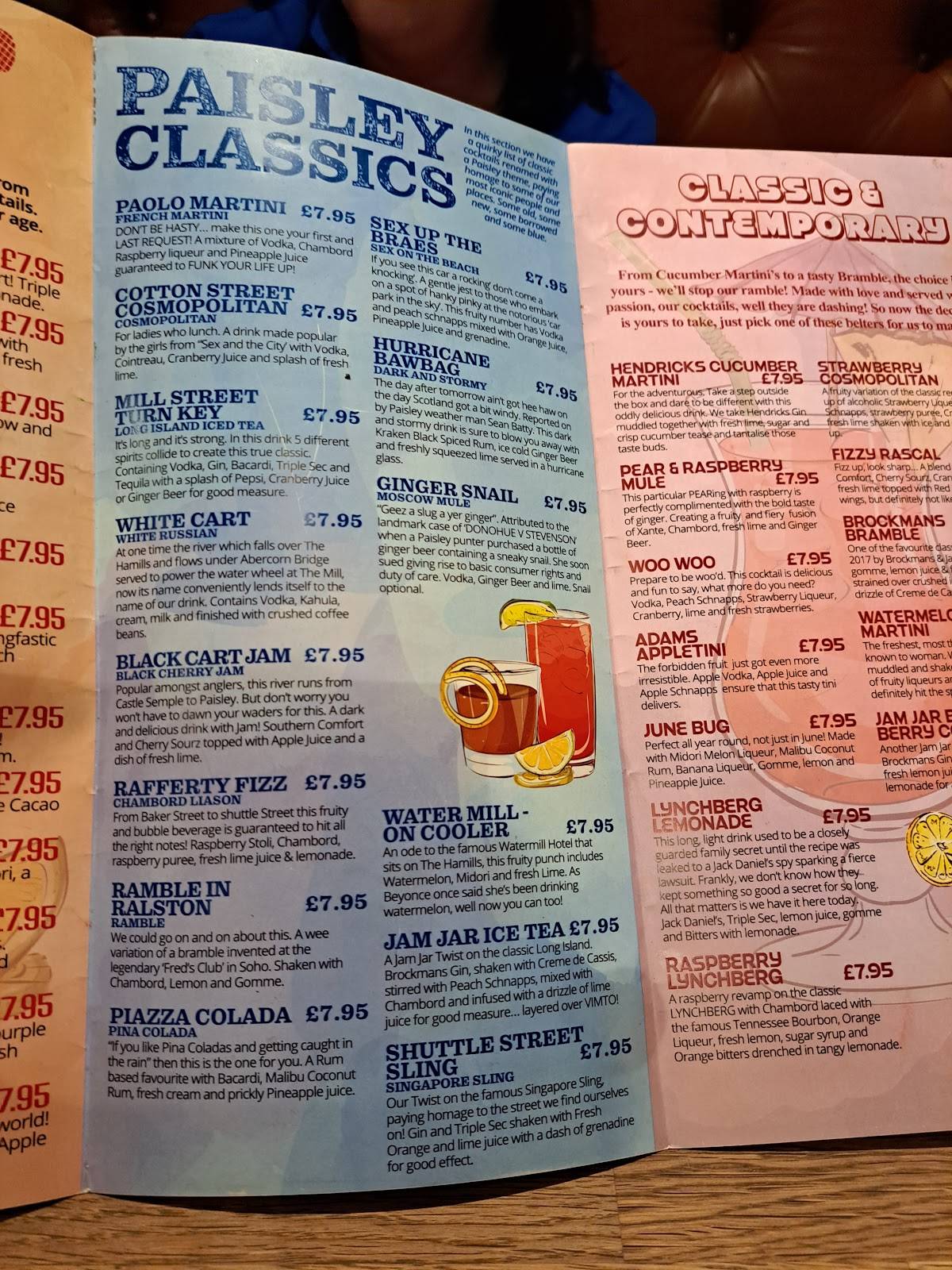 Menu at Jam Jar Paisley pub & bar, Paisley