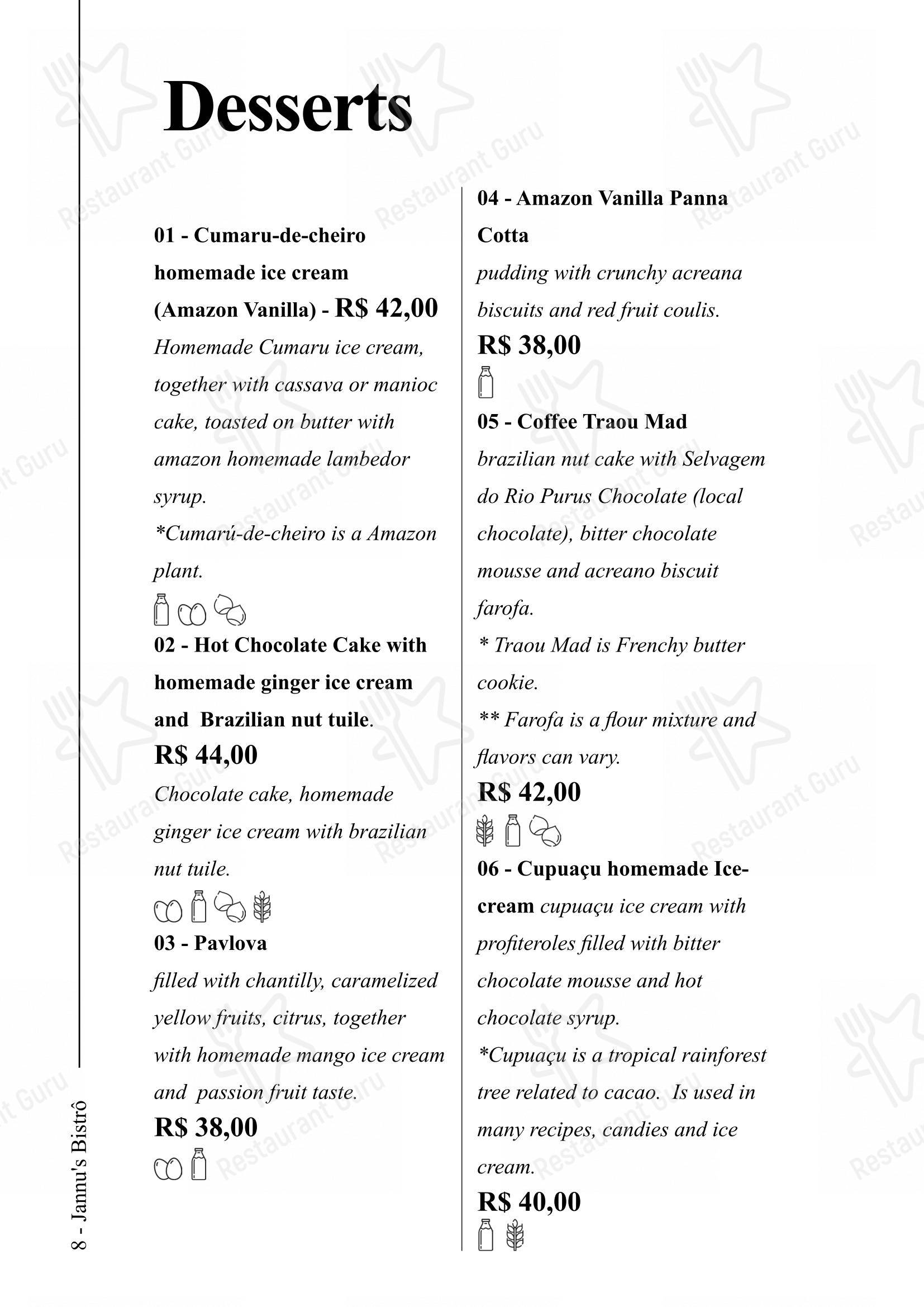 Jannu's Bistrô em Rio Branco - Menu bar