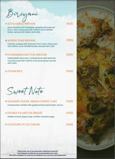 Jasper - Grill and Bar menu