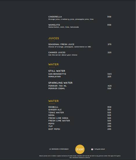 Jasper - Grill and Bar menu