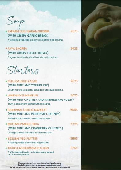 Jasper - Grill and Bar menu