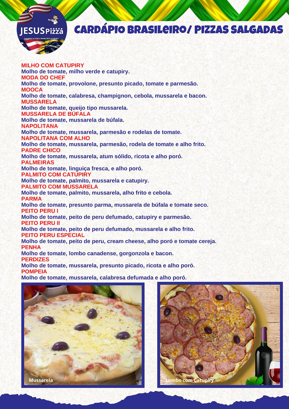 Jesus Pizza Tatuapé cardápio