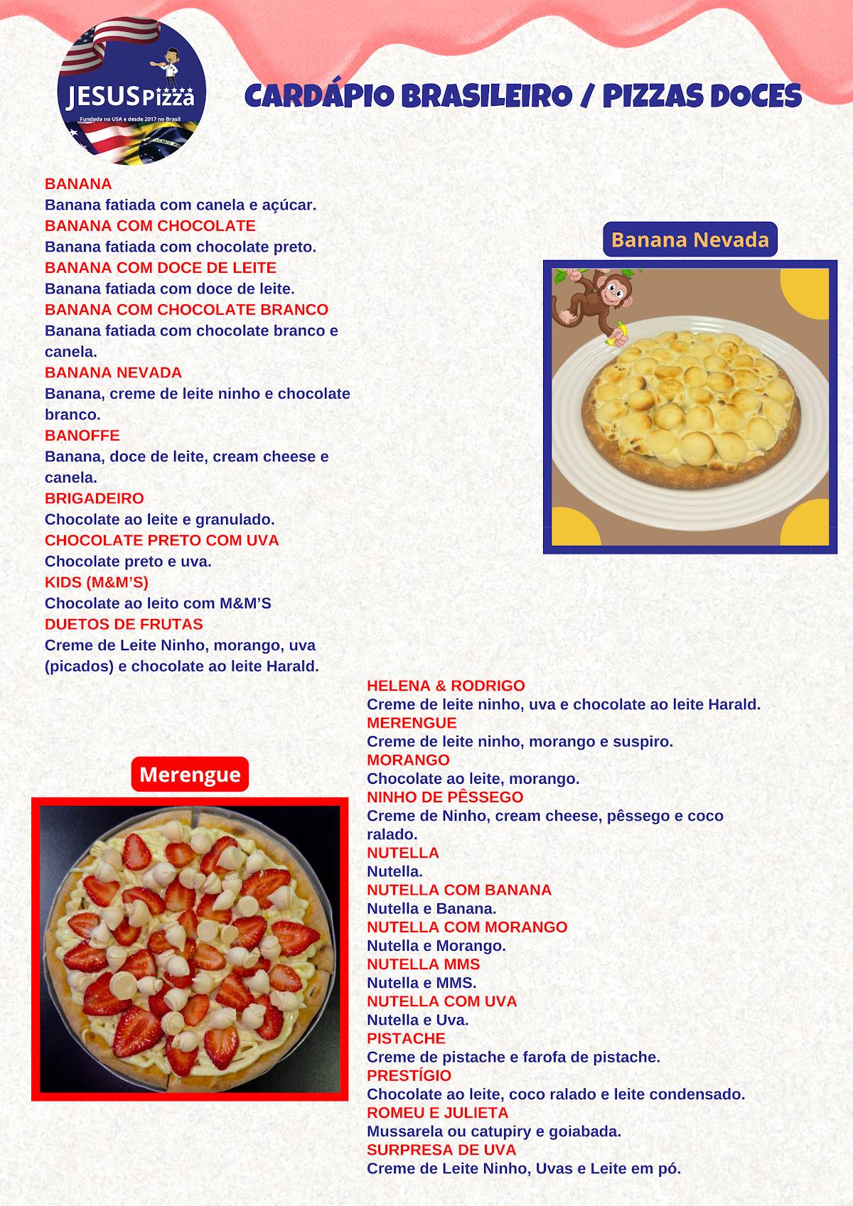 Jesus Pizza Tatuapé cardápio