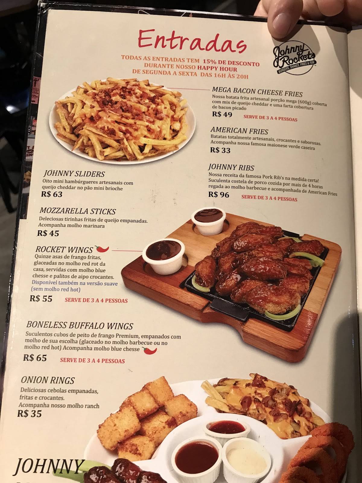 Johnny Rockets Lab @ Vila Madalena cardápio