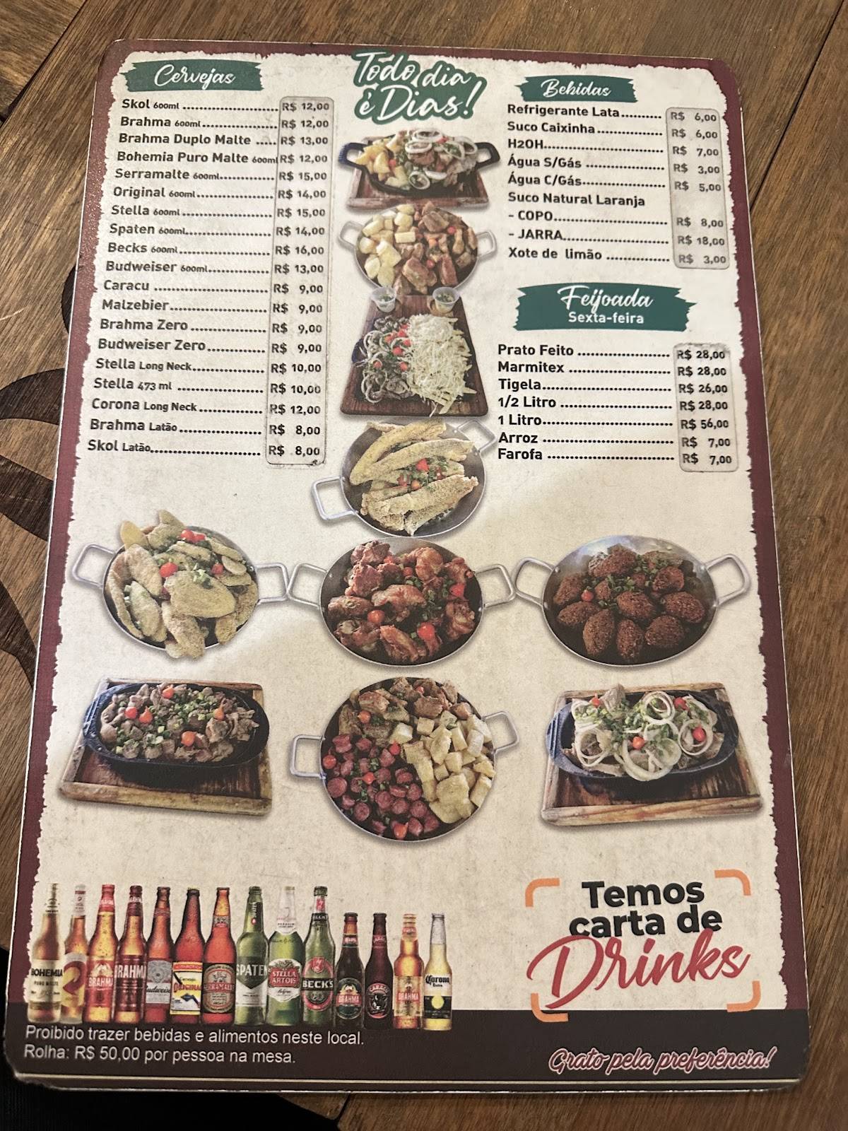 Bar Dias cardápio