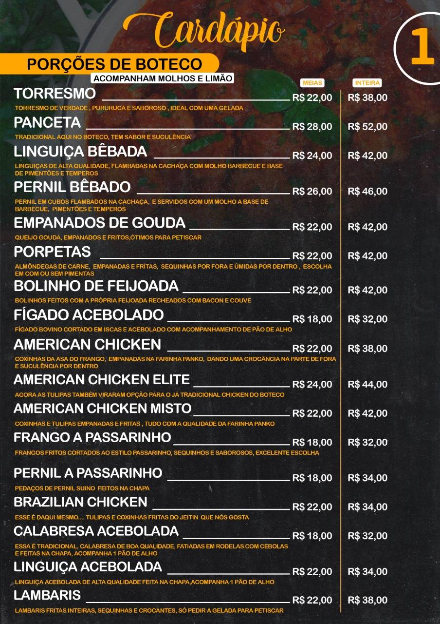 Júliu's Comida de Boteco cardápio