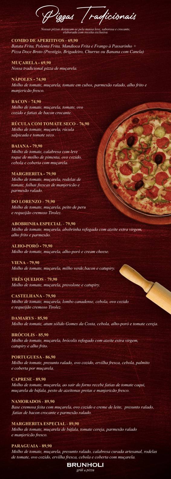 Brunholi Grill & Pizza cardápio