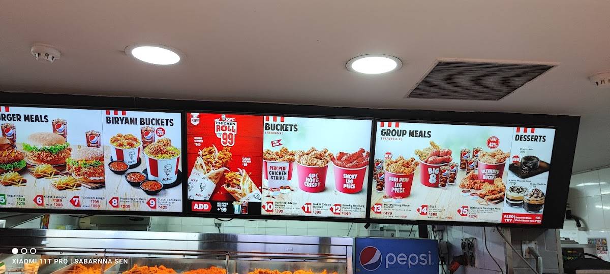 KFC menu