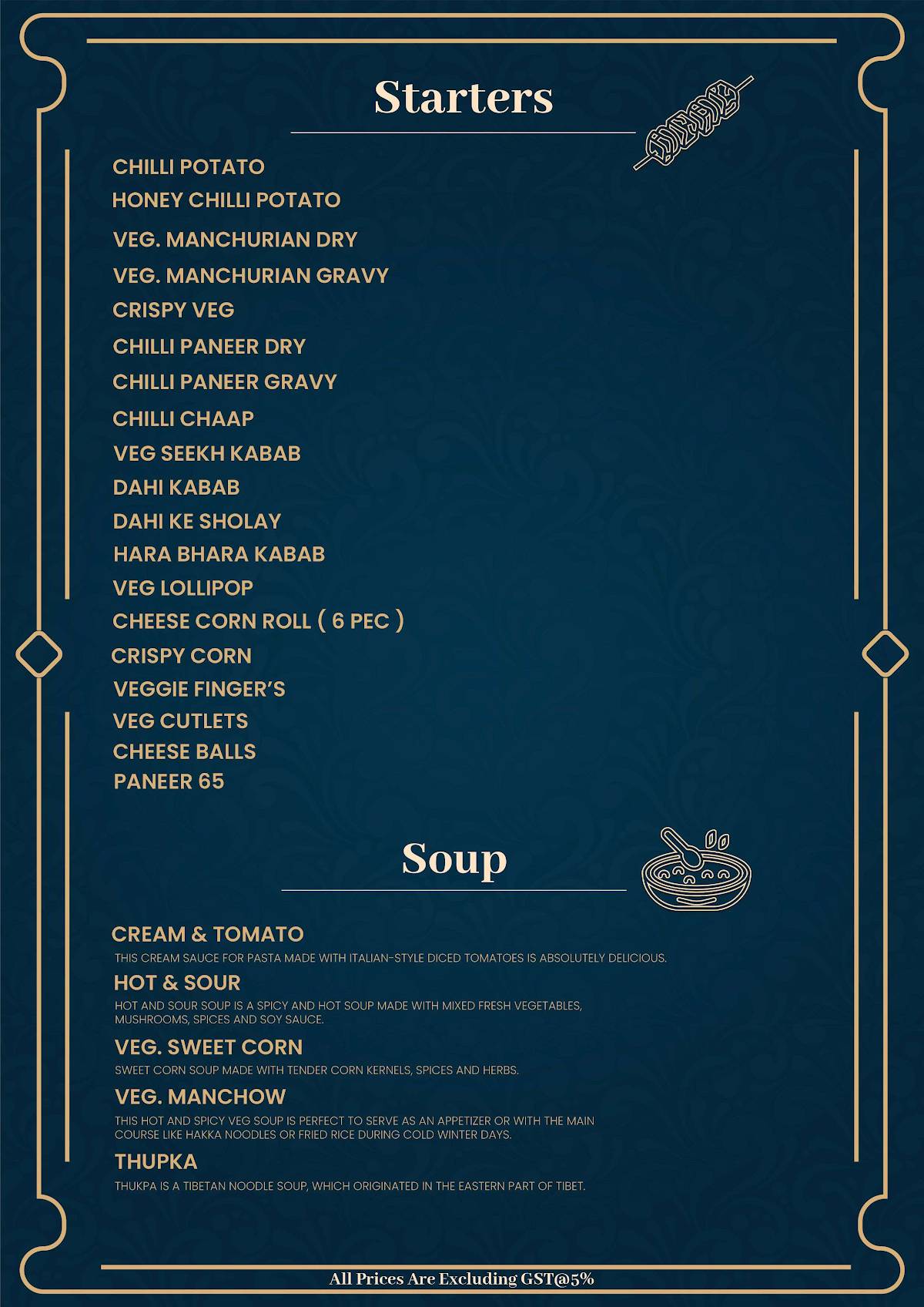 KK Snacks menu