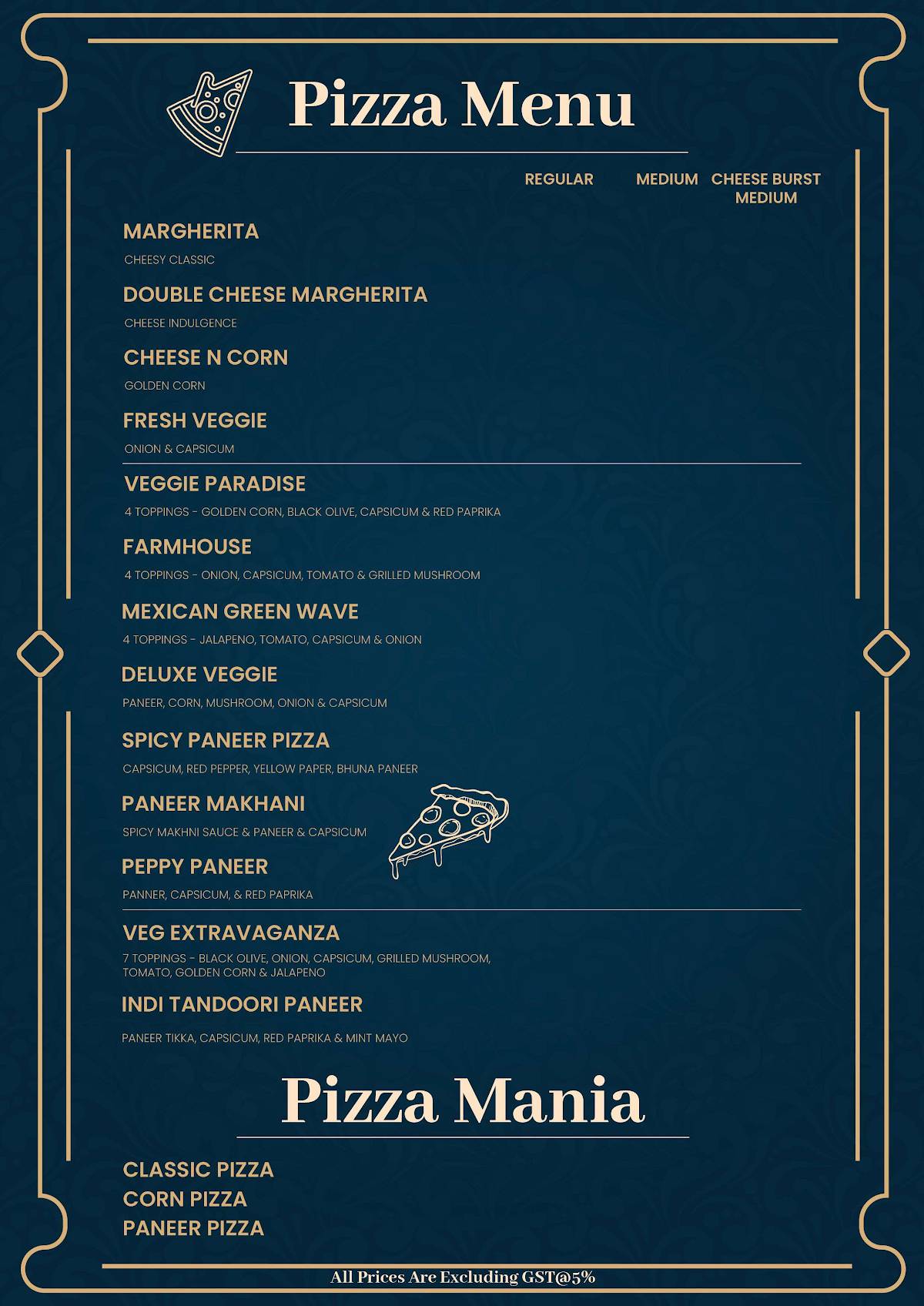KK Snacks menu