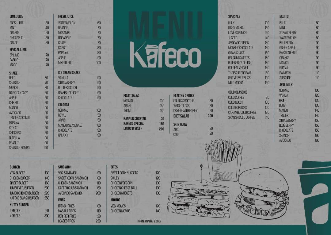 Kafeco menu