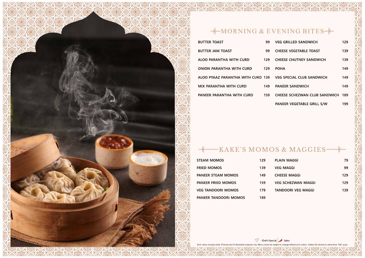 Kake Di Hatti Rishikesh menu