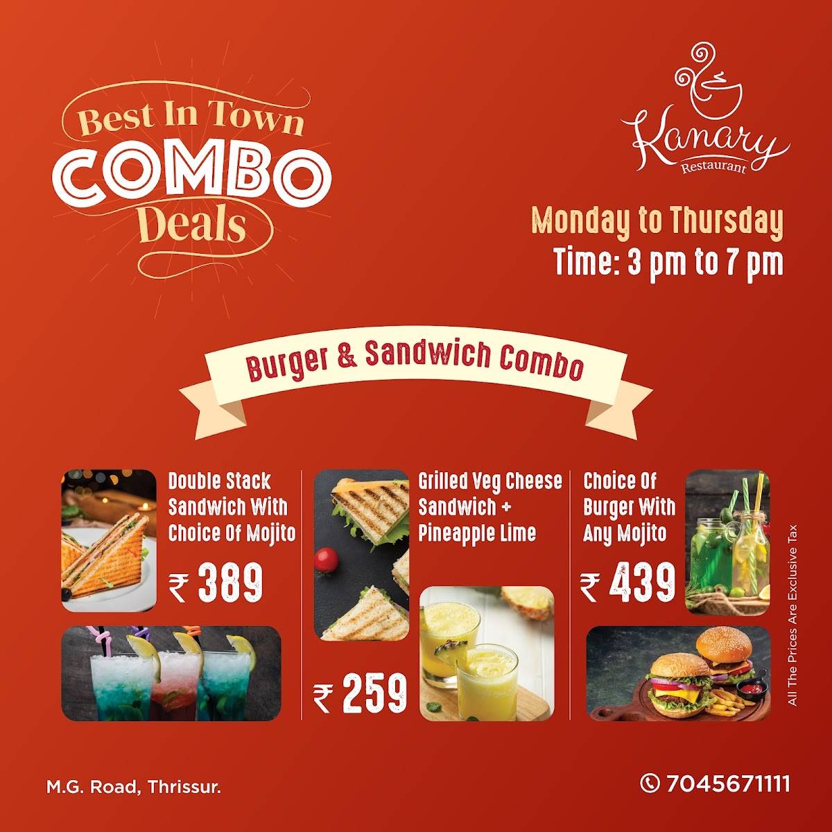 Kanary Restaurant menu