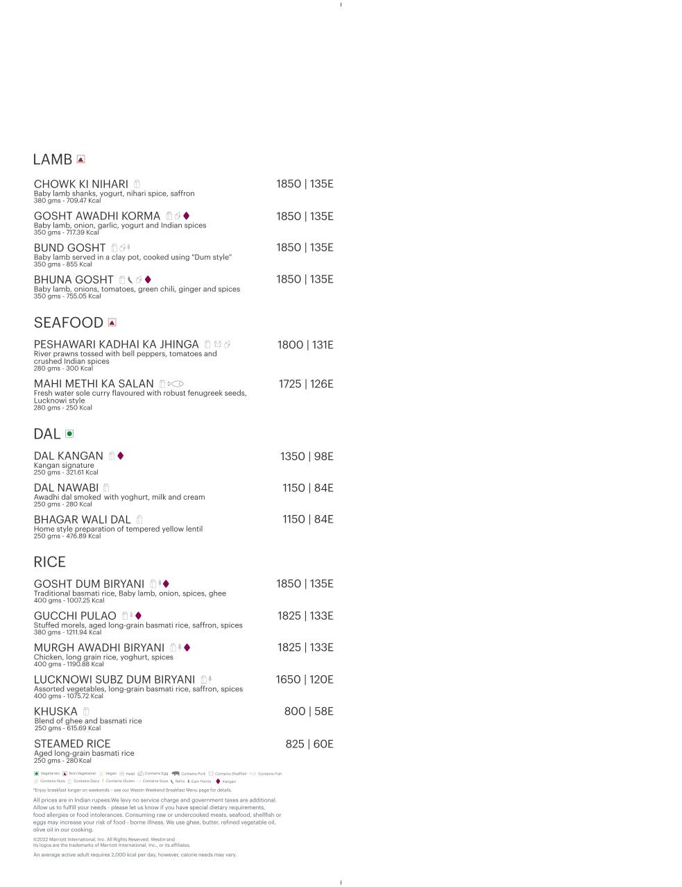 Kangan menu