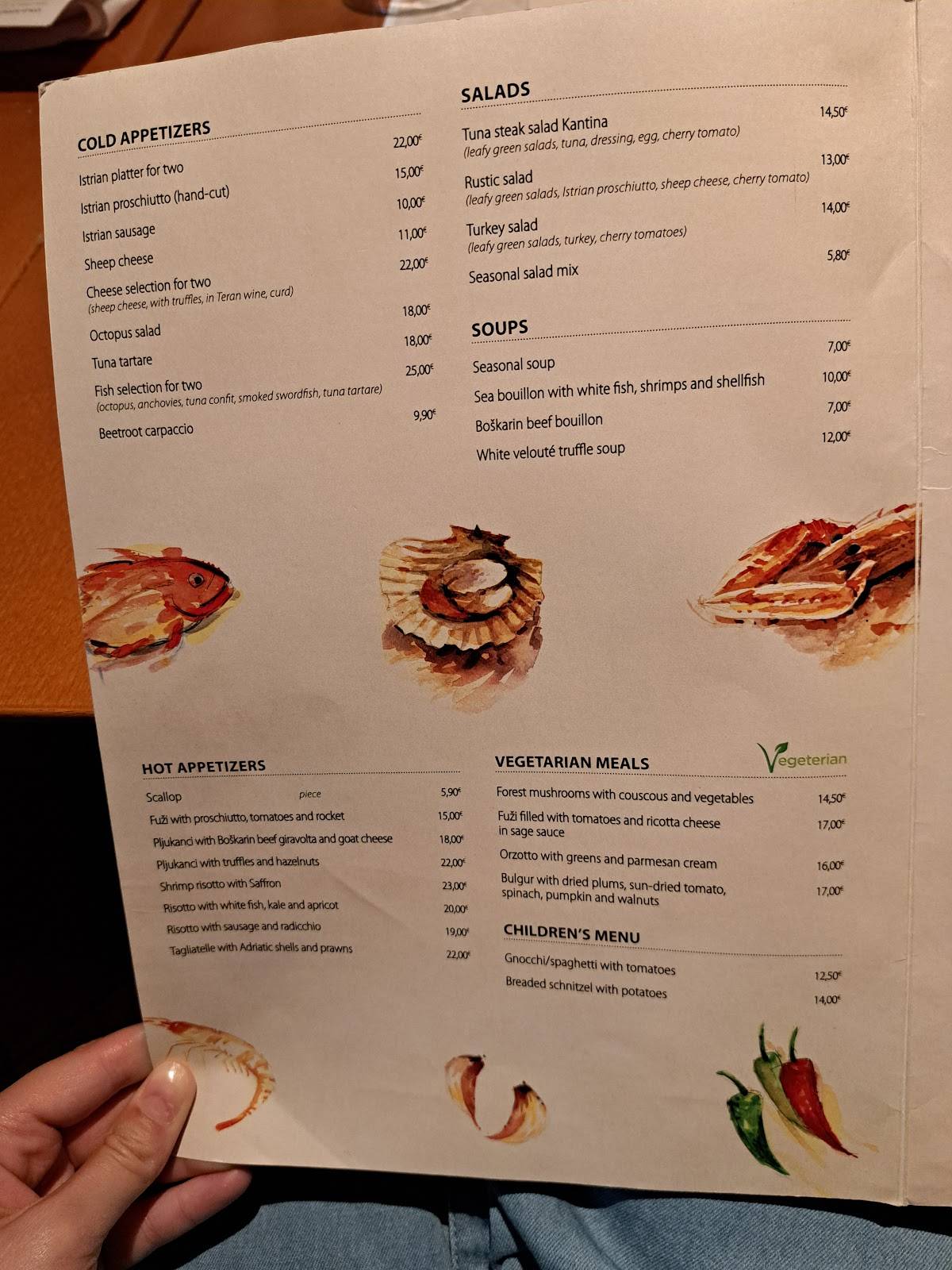 Menu di Kantina Restaurant 