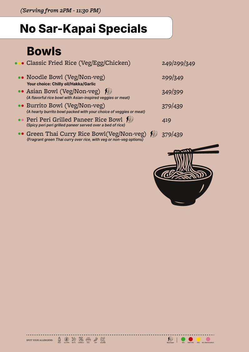 Kapai Coffee house and Bistro menu