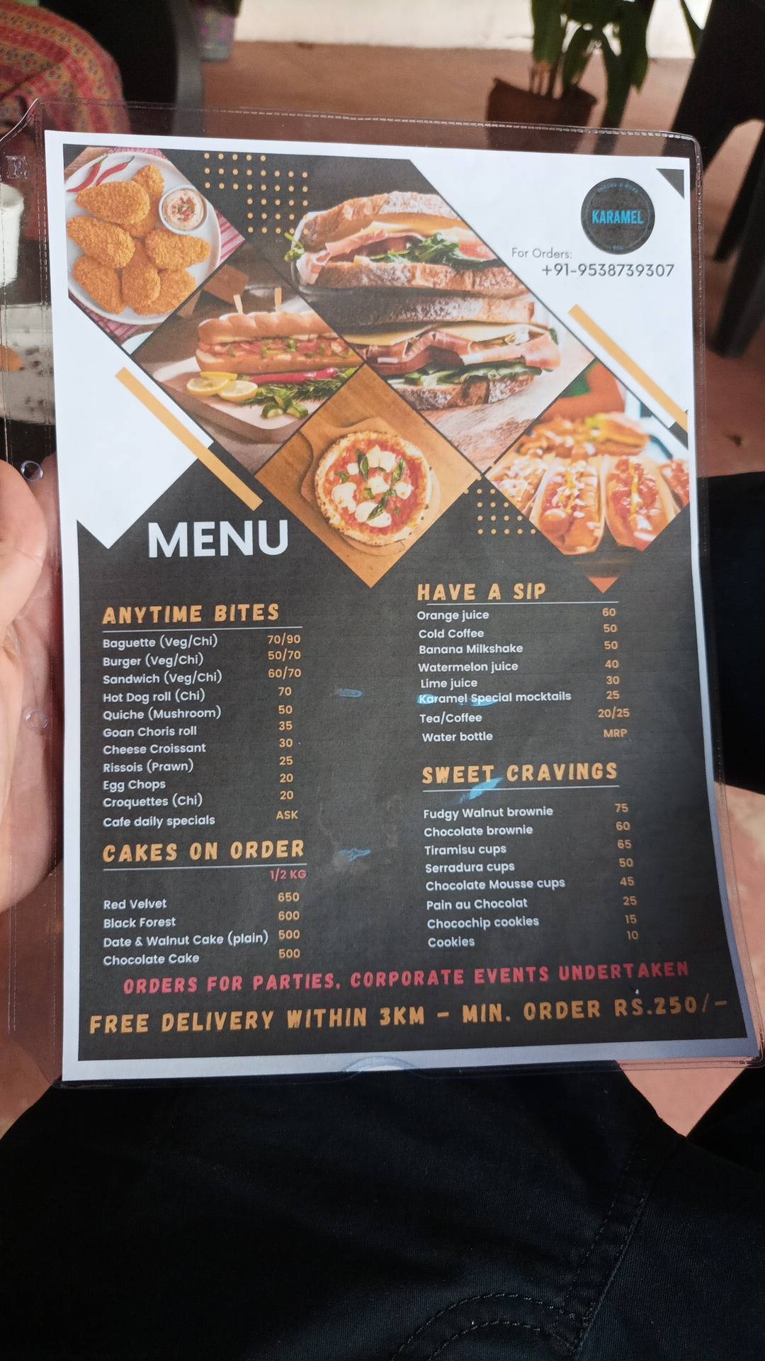 Karamel Cafe menu