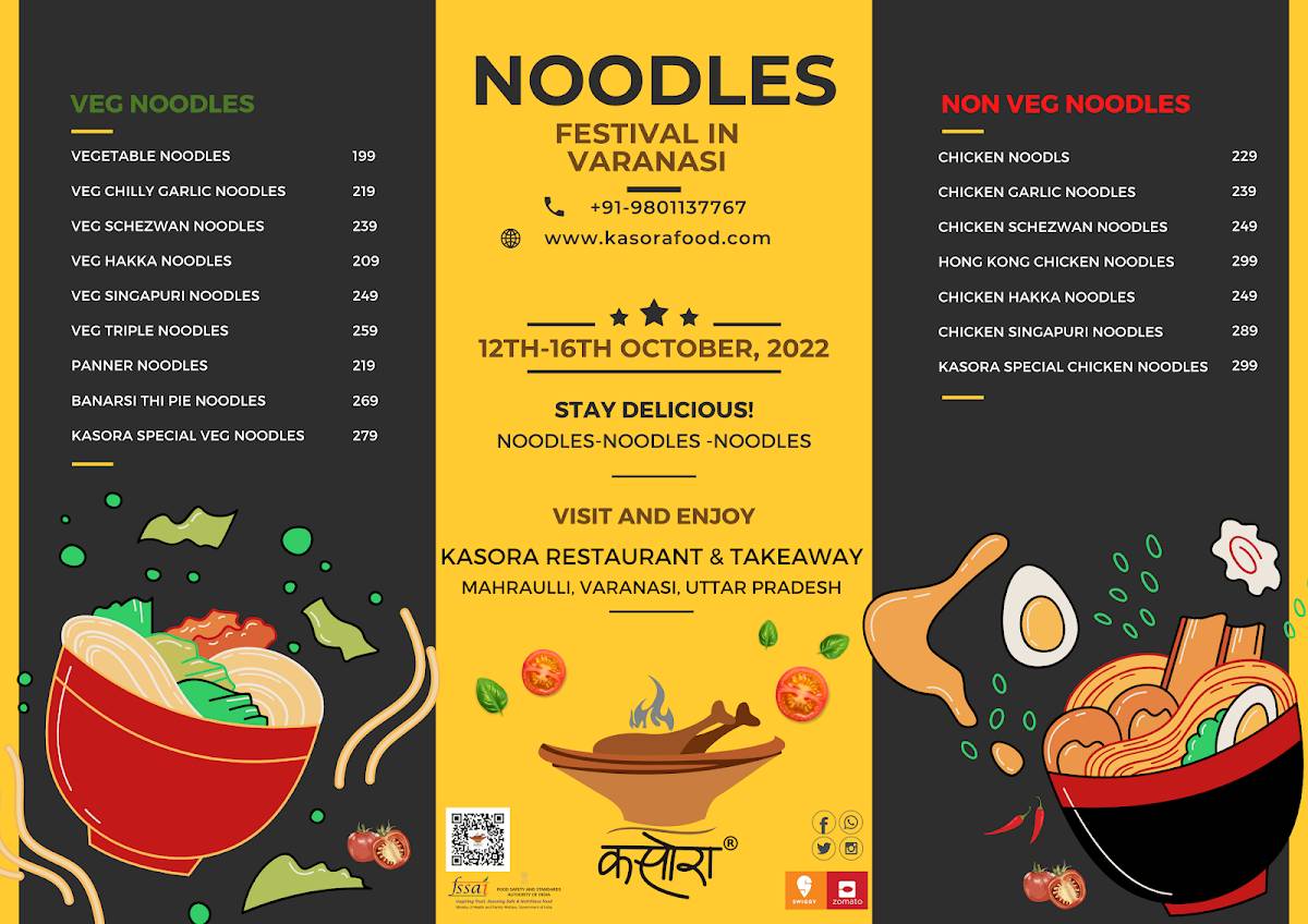 Kasora Food Services menu