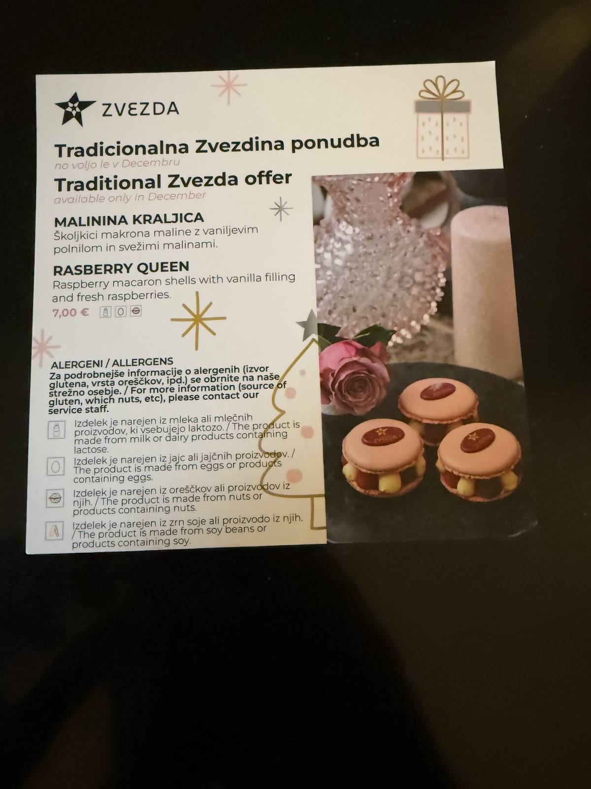 Menu di Kavarna Zvezda 