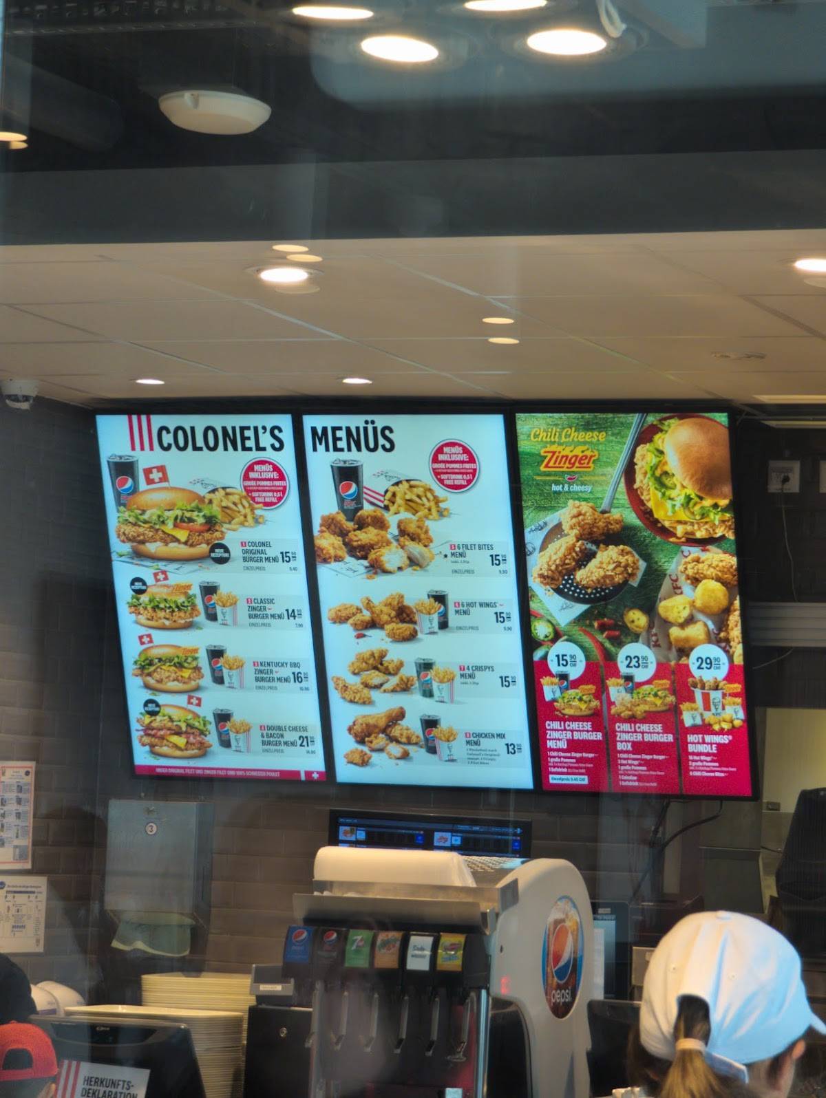 Menu de Kentucky Fried Chicken