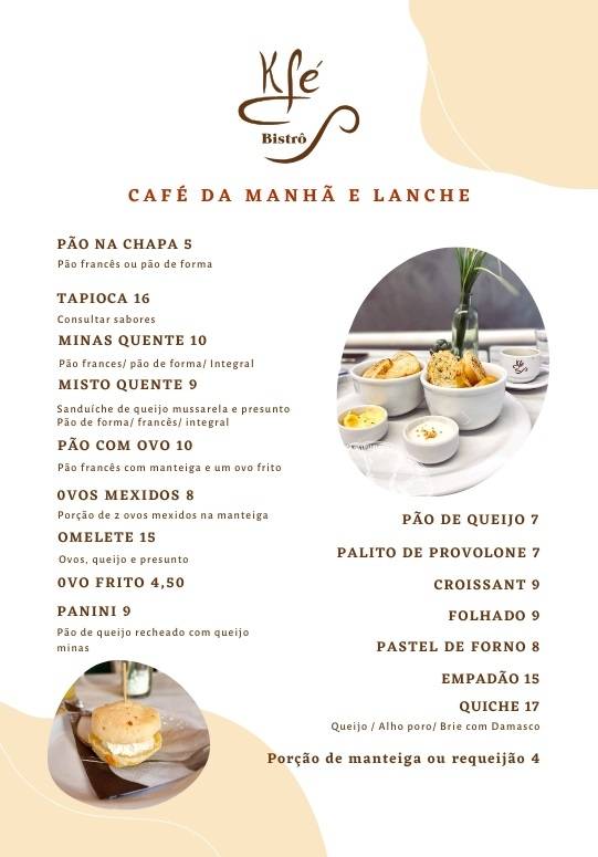 Kfé Bistrô cardápio