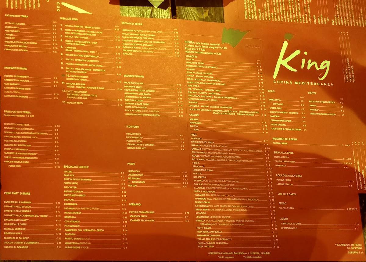 Menu di King 