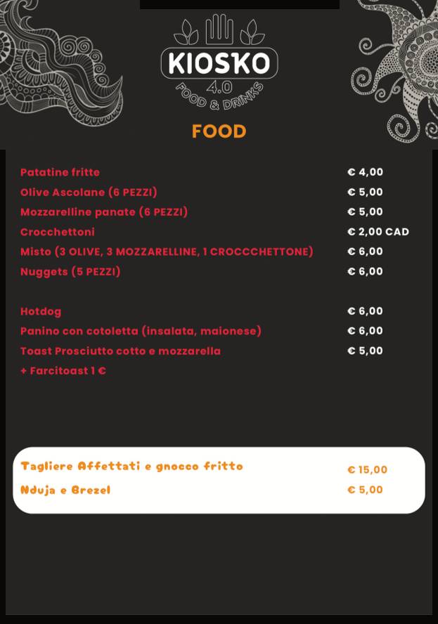 Menu di Kiosko 4.0 