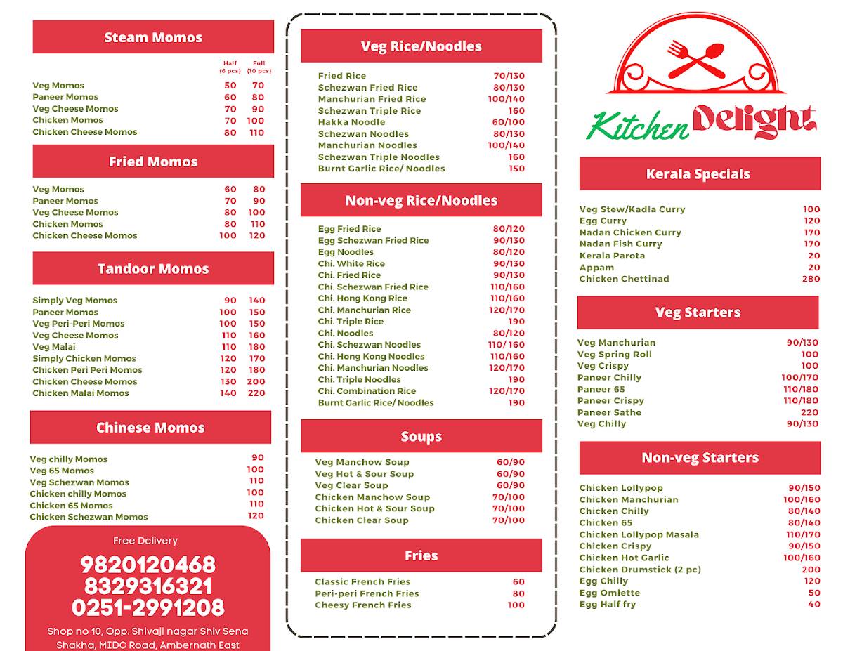 Kitchen Delight Ambernath menu