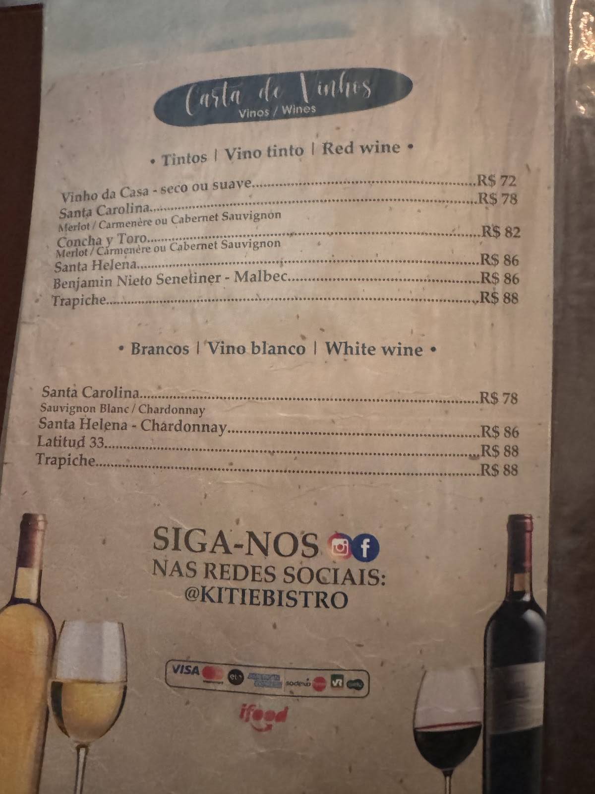 Kitie Bistrô cardápio