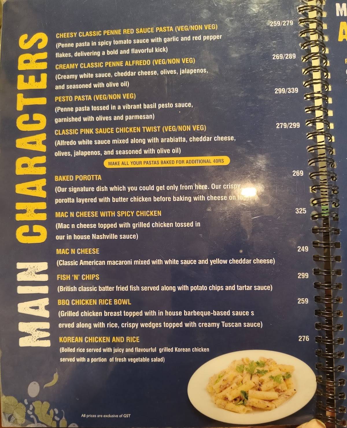 Sanstown Restocafe menu