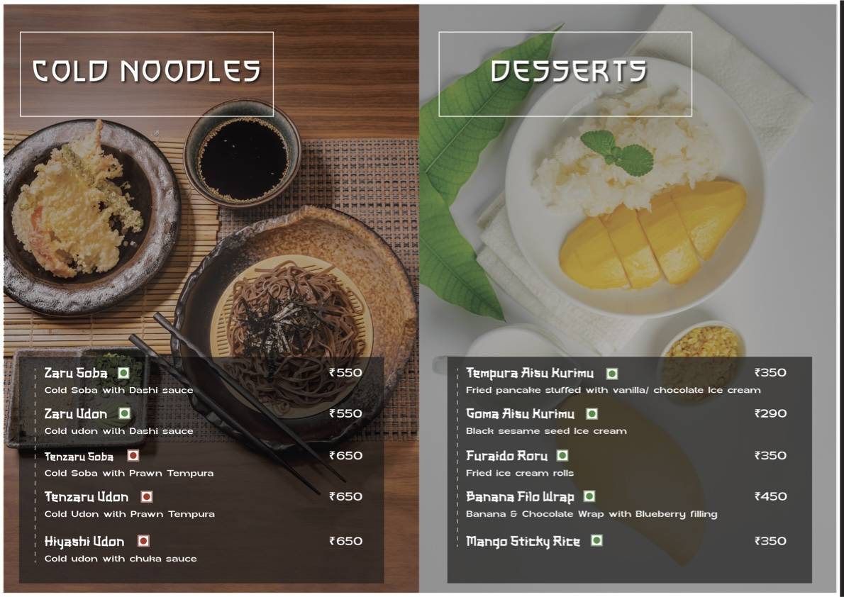 Kogai- Fine Japanese Dining menu