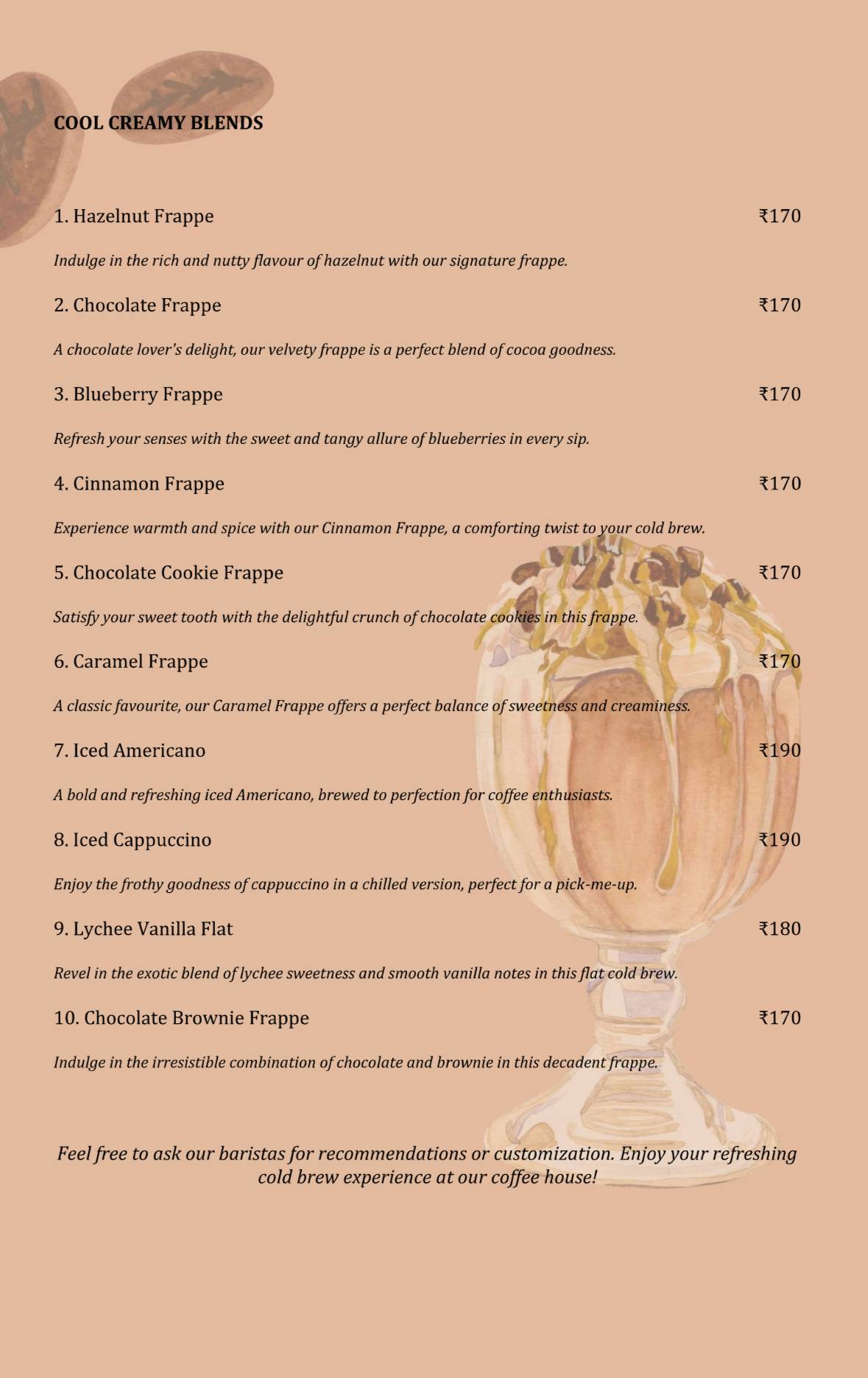 Elgin Roastery menu