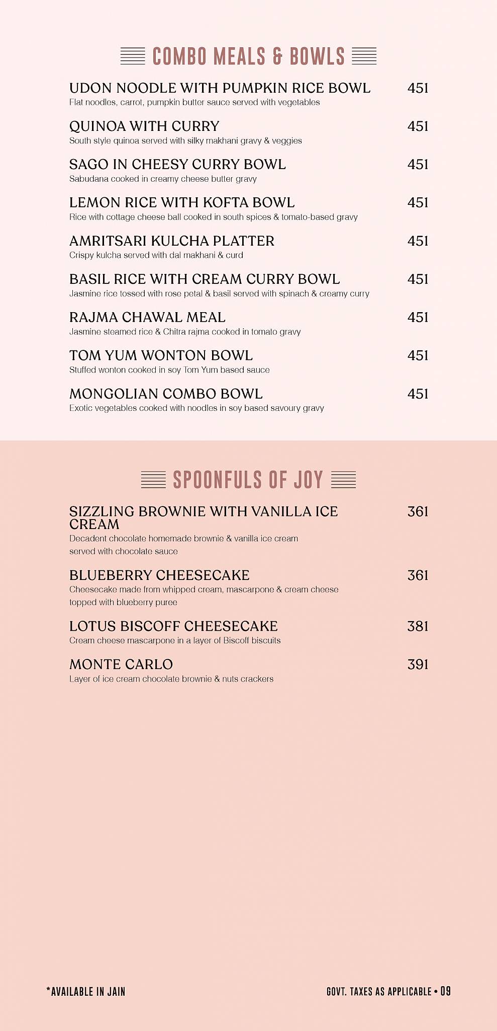 Mirosh (All Day Cafe) menu