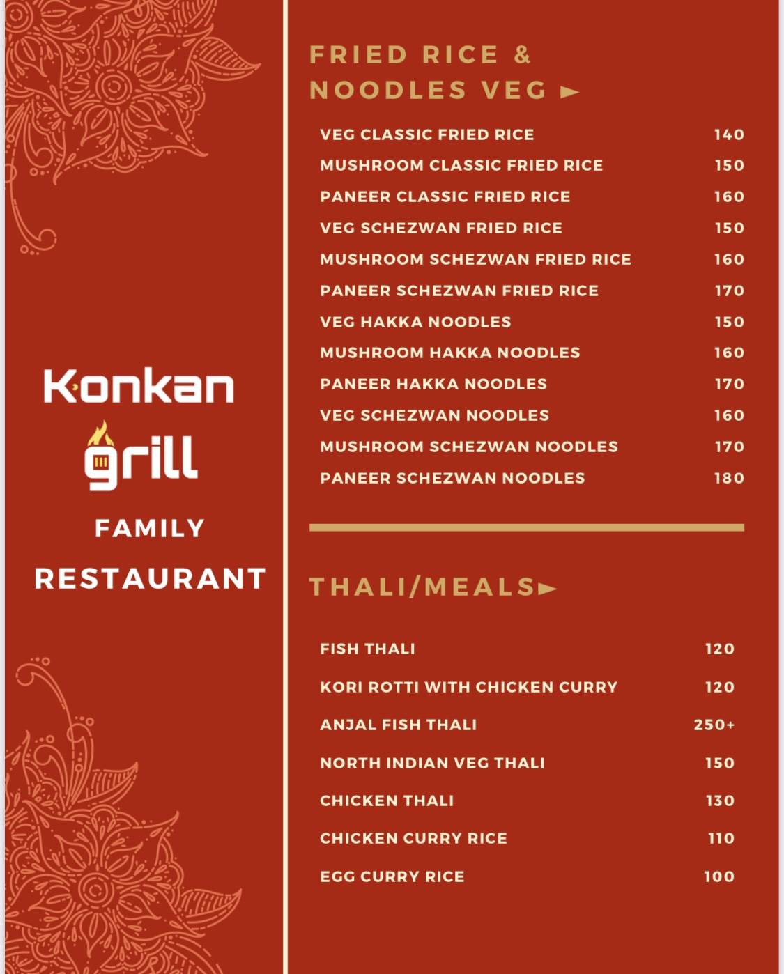 Menu at Konkan Grill Family Restaurant, Honnavar