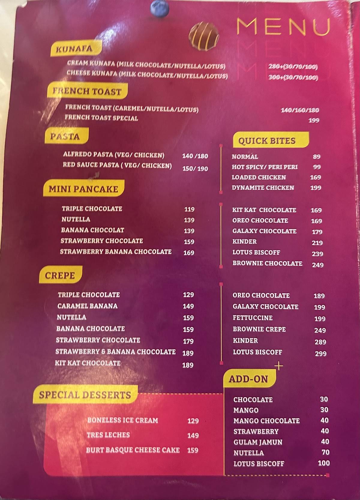 Melt n Dip menu