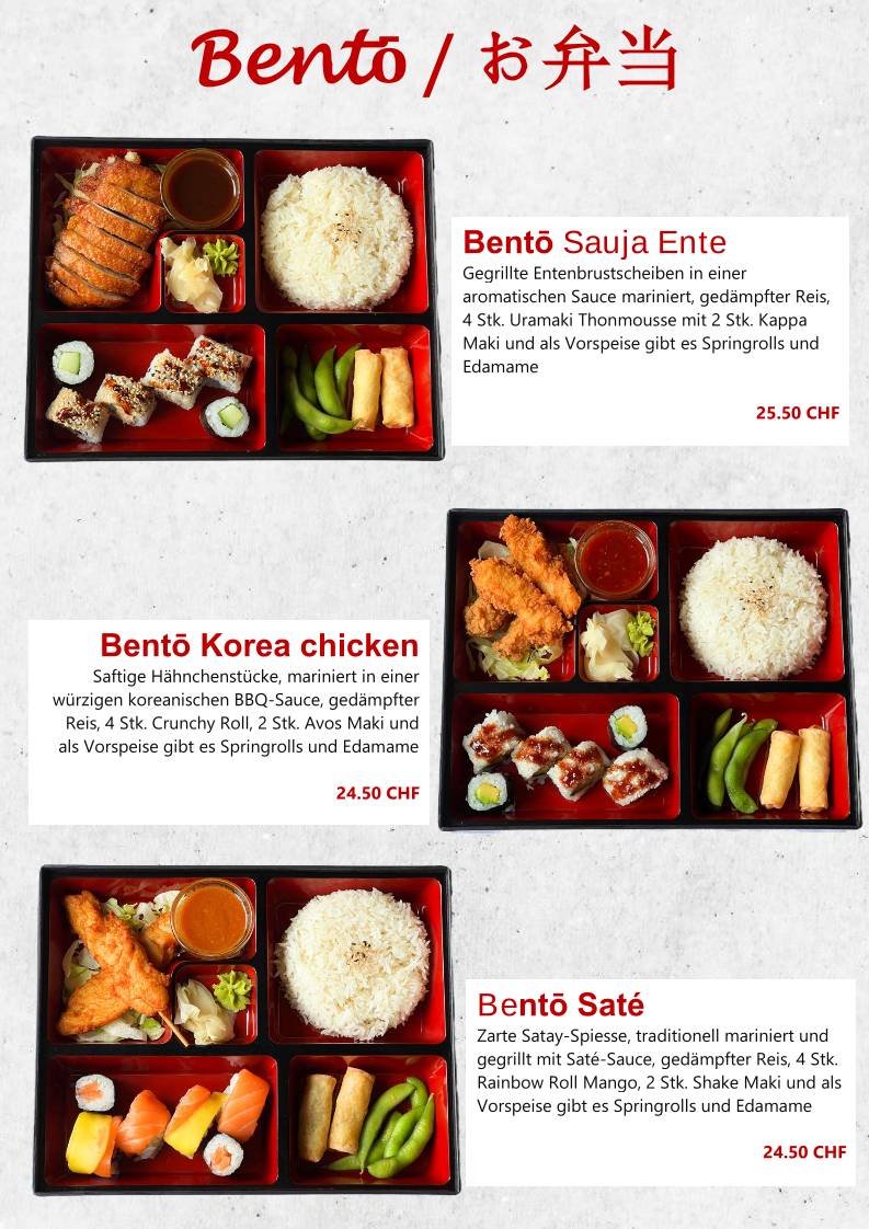 Menu di KungFu Chicken Solothurn – Asian Kitchen & Sushi 