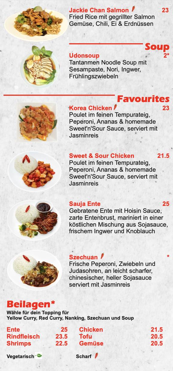 Menu di KungFu Chicken Solothurn – Asian Kitchen & Sushi 