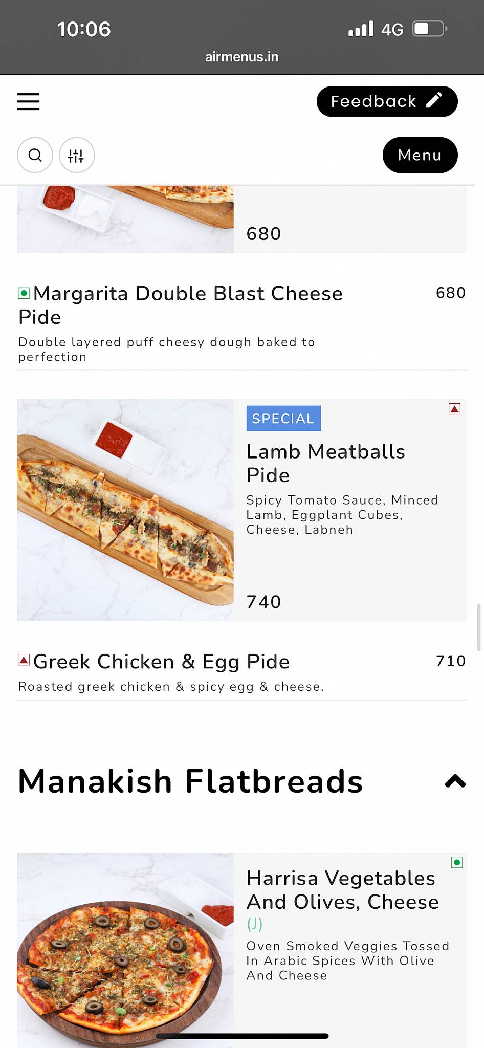 Kyma menu