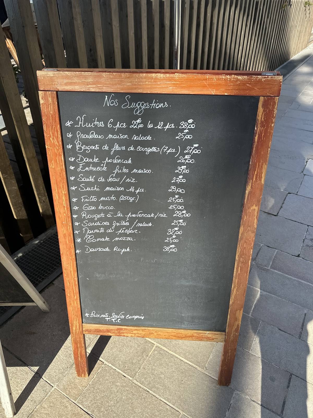 Menu de L' Effet Mer Plage