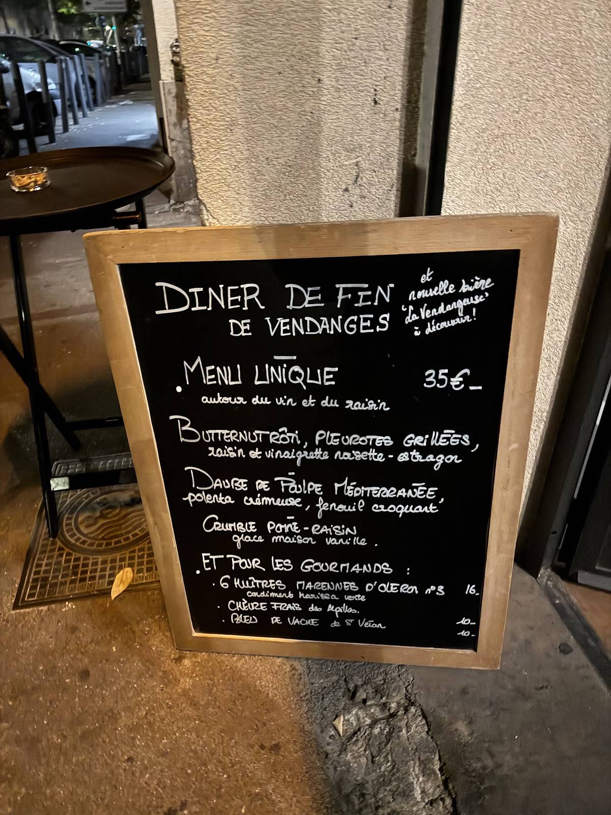Menu de L'ABRI