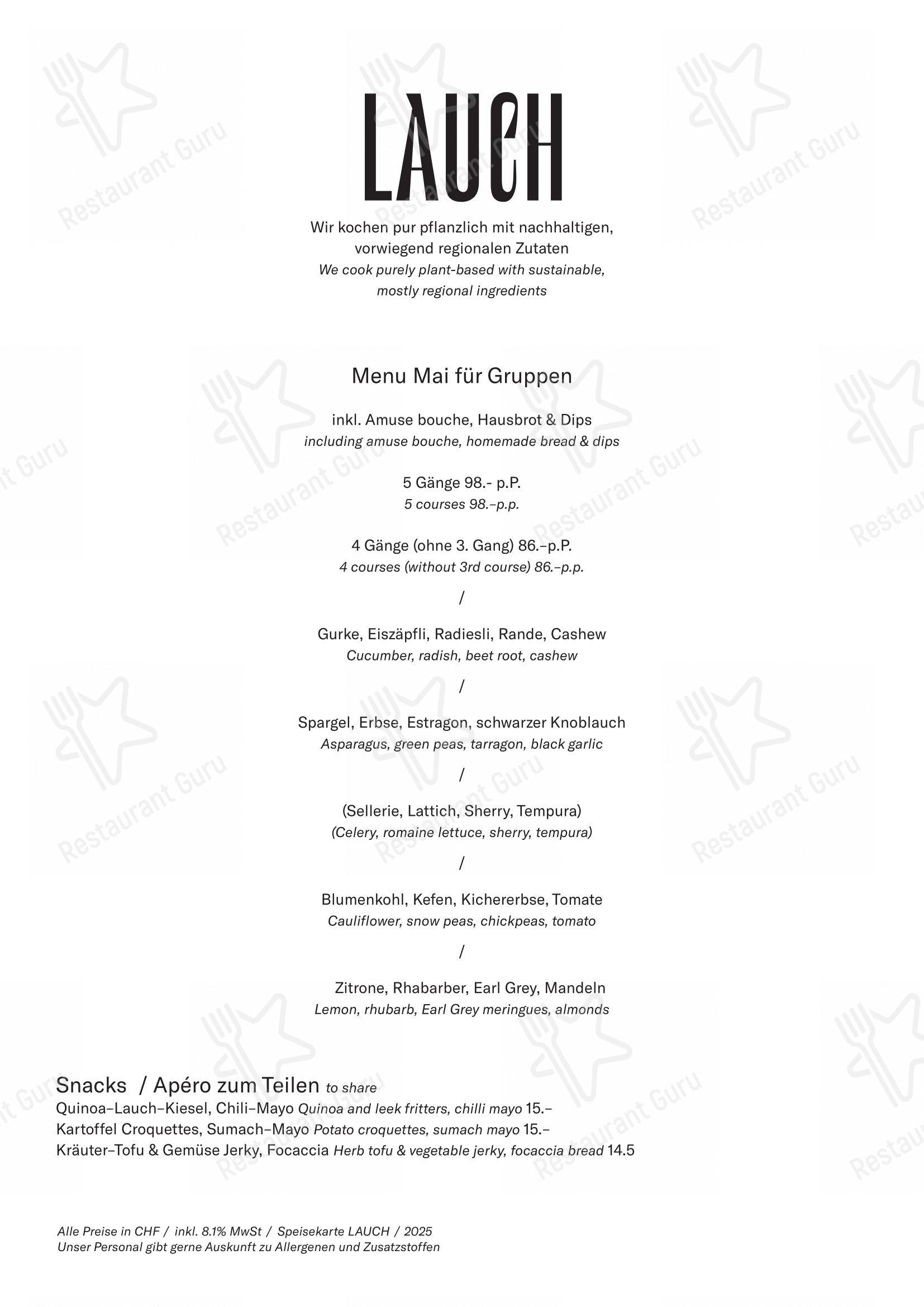 Menu di LAUCH - Lunch Menu