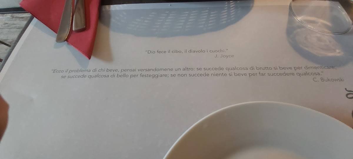 Menu di Ristorante L'Acino Brillo 