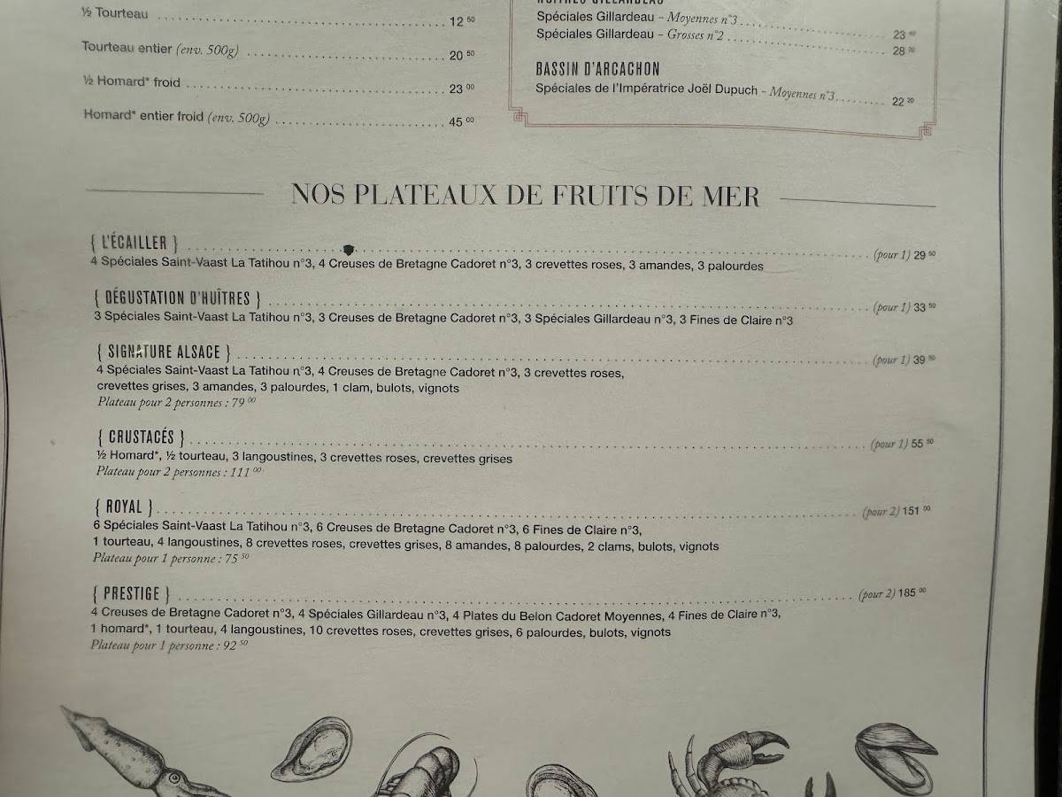 Menu de Brasserie L'Alsace
